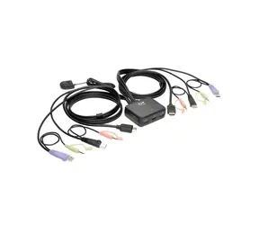 EATON 2- Port USB HDMI KVM mit Audio / Kabelgebundener Umschalter / 2x PC / Audio / 1,2 m Kabel