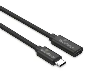 MediaRange USB-C (M) - USB-C (F) schwarz / Verlängerungskabel / PD 60 W / USB 3.2 Gen 1 / 5 Gbit/s / 2 m