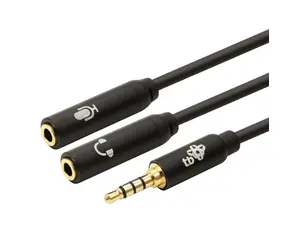 TB Touch Adapterbuchse 3,5 mm M - 2x Buchse 3,5 mm F schwarz / Reduzierung / Audio
