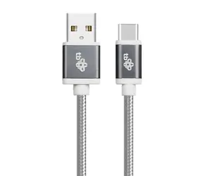 TB Touch 1,5 m grau / Datenkabel / USB-A (M) - USB-C (M) / Geflochten