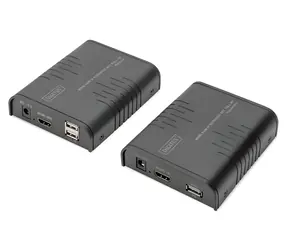 Digitus HDMI KVM IP Extender Set schwarz / HDMI-Extender / KVM / Cat5e / 120 m / Full HD 60 Hz