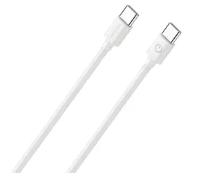 RealPower USB-C-zu-USB-C-Ladekabel, weiß / Lade- und Datenkabel / 1 m / 3 A / USB 2.0