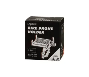 LogiLink Fahrrad-Handyhalterung schwarz / Fahrradhalterung / 3,5-7 Zoll / 360° drehbar / Aluminium
