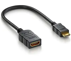 PremiumCord Flexi-Adapter HDMI A Buchse auf Mini-HDMI-C Stecker / Reduzierung / flexibel / 13 cm / 4K 60 Hz