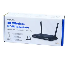LogiLink HDW0103 drahtloser HDMI-Empfänger / Empfänger / 4K 60Hz / HDCP 2.2 / Reichweite 150 m