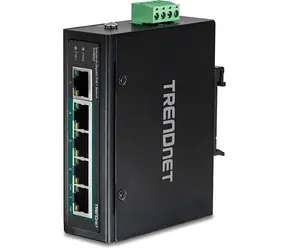 Trendnet TI-PG50 / Industrie-Switch / 5 Ports / 4X Gigabit PoE+ / 120 W / L2 unmanaged / DIN-Schiene