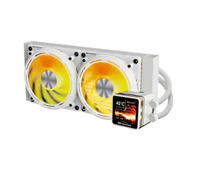 darkFlash DE240 weiß / AiO-CPU-Kühler / 2x 120 mm / ARGB-Hintergrundbeleuchtung / 800-2000 U/min / 36 dB / Intel + AMD