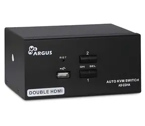 Inter-tech AS-22HA / KVM-Switch / 2 Ports / HDMI / USB / Metallgehäuse