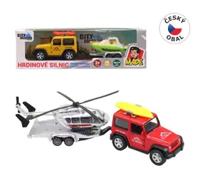Auto mit Anhänger / Metall / 21 cm / ab 3 Jahren