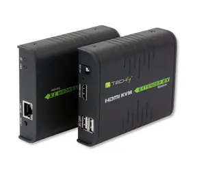 Techly IDATA HDMI-KVM2 schwarz / KVM-Extender / HDMI + USB / Cat5e/Cat6 / 120 m / Full HD 60 Hz