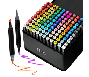 Extralink Alkoholmarker-Set / Marker / Doppelseitige Pinselspitze / 120 Stück