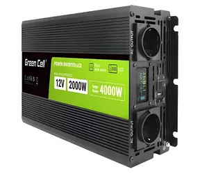 Green Cell PowerInverter LCD 12V / Spannungswandler / 12V auf 230V / 2000W/4000W / reine Sinuswelle / LCD-Anzeige