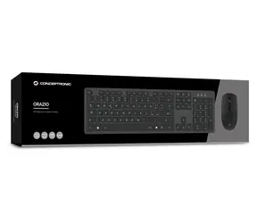 Conceptronic Kabellose Tastatur und Maus IT Schwarz / Tastatur- und Maus-Set / 2,4 GHz / 105 Tasten / 1600 DPI