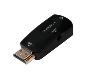 LogiLink HDMI (M) - VGA (F) Adapter schwarz / Adapter / Full HD 1080p / 3,5-mm-Audioanschluss