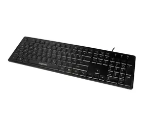 LogiLink Tastatur mit LED-Hintergrundbeleuchtung, schwarz / Tastaturlayout (Deutsch) / USB / 104 Tasten