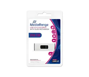 MediaRange MR919 silber/schwarz / USB-Stick / 256 GB / USB 3.2 Gen 1 / Lesegeschwindigkeit 100 MB/s / Schreibgeschwindigkeit 30 MB/s