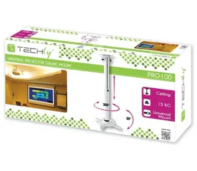 Techly 022267 / Deckenhalterung für Projektor / 50-77 cm / 15 kg / weiß