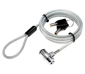 LogiLink Slim T-Bar Laptopschloss silber / Laptopschloss / mit Schlüssel / 1,8 m / 2 Schlüssel