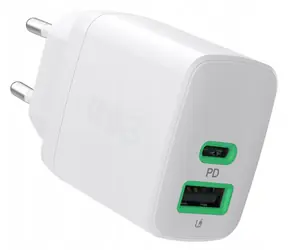 Green Cell PowerSource Duo30 weiß / Ladegerät / USB-A + USB-C / 3 A
