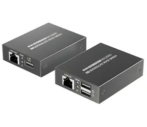 Xtendlan HDMI-Extender 40 m / Sender und Empfänger / 4K/2K/1080p über CAT6 / PoC / IR- und USB-Übertragung (KVM)