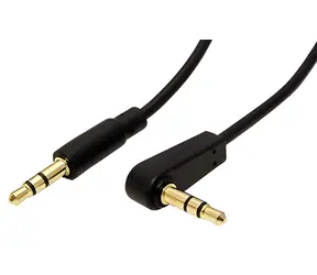 OEM Audiokabel, 3,5-mm-Klinkenstecker (M) - 3,5-mm-Klinkenstecker (M), 90° abgewinkelt, schwarz / Audiokabel / 1,5 m