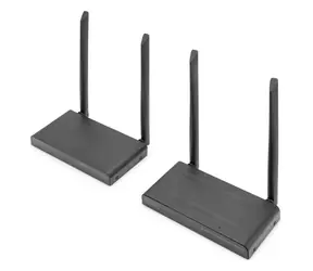 Digitus 4K Wireless HDMI KVM Extender Set schwarz / Kabelloser HDMI-Extender / KVM / 150 m / 4K 30Hz / 5 GHz