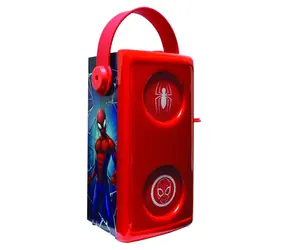 LEXIBOOK Bluetooth-Lautsprecher Spiderman mit Mikrofon / Lichteffekten / 3,5-mm-Klinkenanschluss / NiMH-Akku (1200 mAh)