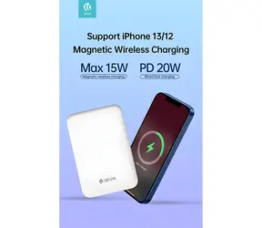 Devia SMART Series Magnetisch Schwarz / Powerbank / 5.000 mAh / Kabelloses Laden / PD 20W / MagSafe