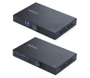 StarTech USB 3.0-Extender mit 4 Anschlüssen, schwarz / Extender / 2× LAN / Netzteil