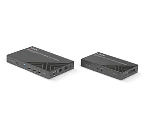 Lindy HDMI- und USB-C-KVM-Extender 70 m schwarz / KVM-Extender / HDBaseT 3.0 / Cat6a / 4K60 / HDCP 2.2