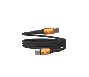 Hammer Magnetisches USB-C-Kabel, schwarz / Kabel / USB-C (Stecker) - USB-C (Stecker) / 100 W / 1 m / Nylongeflecht