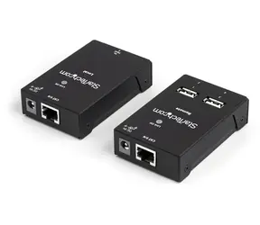 StarTech USB 2.0-Extender mit 4 Ports / Extender / Cat5/Cat6 / Reichweite bis zu 50 m / Netzteil