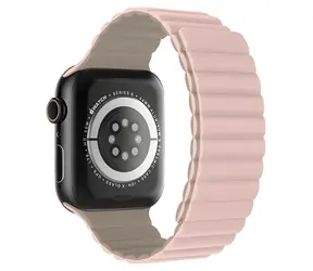 Devia Nature Silikon-Magnetarmband 44/45/46 mm, Sternenstaubrosa / Armband für Apple Watch / Silikon / Magnetverschluss
