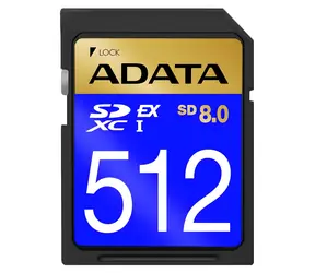 ADATA Premier Extreme SDXC 512 GB / Speicherkarte / SD Express PCIe Gen3 / R: 1600 MB/s / Schreibgeschwindigkeit: 1200 MB/s / V30 / U3