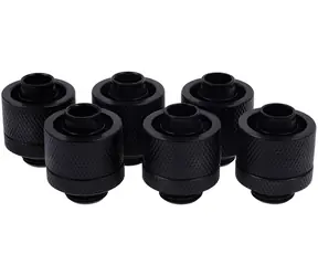 Alphacool Eiszapfen 16/10 mm schwarz / Kompressionsverschraubung / G1/4" / gerade / 6 Stück.