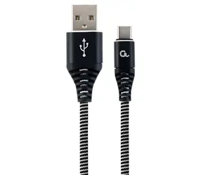 Cablexpert USB-A - USB-C schwarz-weiß / USB-Kabel / geflochten / 1 m