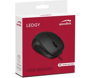 Speed Link SL-610015-BKBK LEDGY schwarz / Maus / optisch / leises Klicken / 3 Tasten / USB