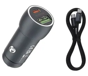 Devia Xtreme Speed Serie, dunkelgrau / Kfz-Ladegerät / 48 W / USB-C-Kabel, 1 m