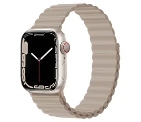 Devia Deluxe Sport 3 44/45/46 mm Khaki / Armband für Apple Watch / Silikon / Magnetverschluss