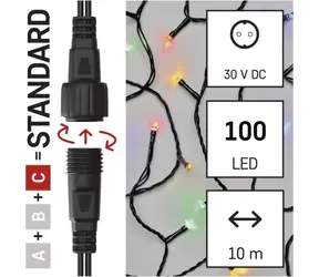 Emos D1AM03 Connect / Lichterkette / 100 LEDs / 10 m / mehrfarbig / IP44
