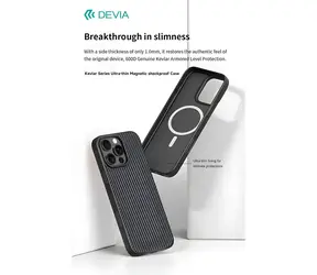 Devia Kevlar Magnetische iPhone 16 Pro Hülle, schwarz / Schutzhülle / Ultradünn / Stoßfest