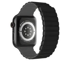 Devia Nature Silikon-Magnetarmband schwarz / für Apple Watch / 44/45/46 mm