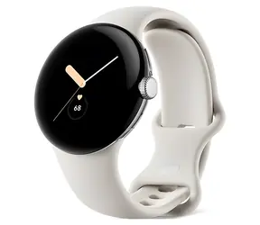 Google Pixel Watch LTE 41 mm silber, Kreidearmband / Smartwatch / Sportarmband / LTE