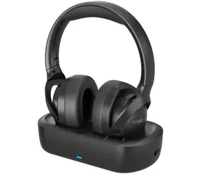 Technaxx TX-350 schwarz / Kabelloser Kopfhörer für TV / Bluetooth 5.4 / Mikrofon / Reichweite 10 m / 30 Std.
