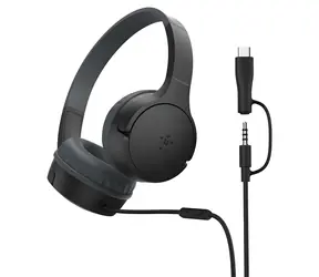 Belkin SOUNDFORM Mini schwarz / Kopfhörer / Kopfbügel / Kabelgebunden / USB-C / 3,5-mm-Klinkenstecker