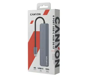 Canyon DS-17 / Dockingstation / 6 Anschlüsse / USB-C PD 100W / 2x USB 3.0 / HDMI / Kartenleser