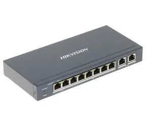 HIKVISION DS-3E1310HP-EI / Switch / 8x 100 Mbps RJ-45 PoE / 2x GbE RJ-45 / 110 W PoE-Budget / Erweiterung