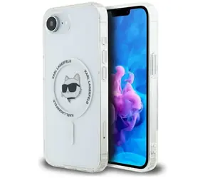 Karl Lagerfeld IML Choupette Head Metallrahmen weiß / Rückseite / MagSafe / iPhone 16e