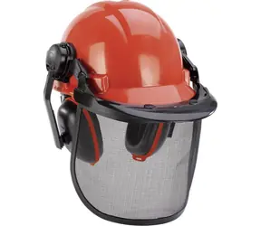 Einhell BG-SH 2 orange/schwarz / Forstschutzhelm / Gehörschutz / Kopfumfang 52-66 cm