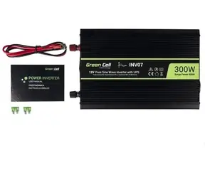 Green Cell INV07 / Spannungswandler / 12 V auf 230 V / USV / 300 W/600 W / Sinus